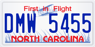 NC license plate DMW5455