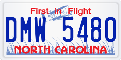 NC license plate DMW5480