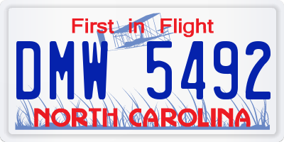 NC license plate DMW5492
