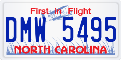 NC license plate DMW5495