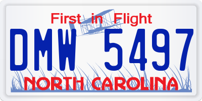 NC license plate DMW5497