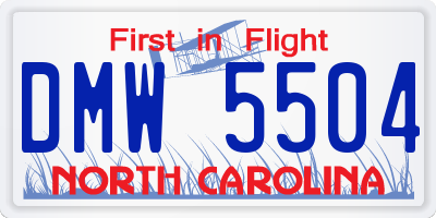 NC license plate DMW5504