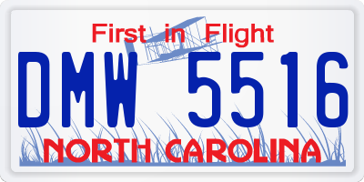 NC license plate DMW5516