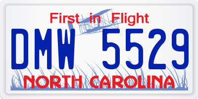 NC license plate DMW5529