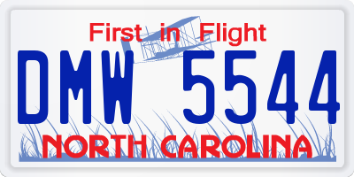 NC license plate DMW5544