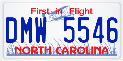 NC license plate DMW5546