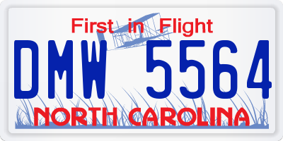 NC license plate DMW5564