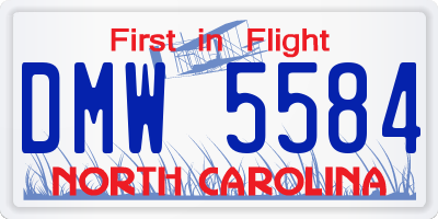 NC license plate DMW5584