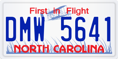 NC license plate DMW5641