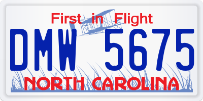 NC license plate DMW5675
