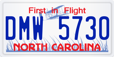 NC license plate DMW5730