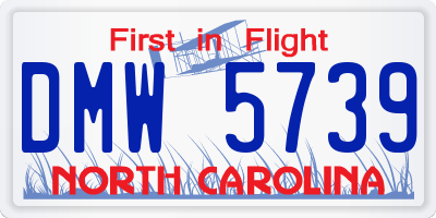 NC license plate DMW5739