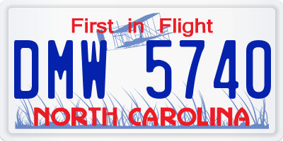 NC license plate DMW5740