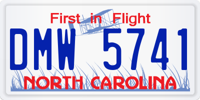 NC license plate DMW5741