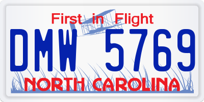 NC license plate DMW5769