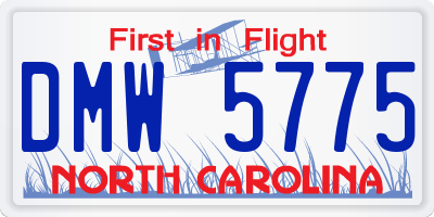 NC license plate DMW5775
