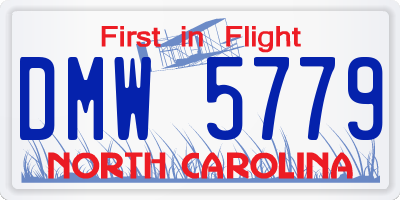 NC license plate DMW5779
