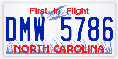 NC license plate DMW5786