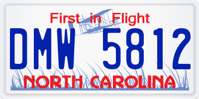 NC license plate DMW5812