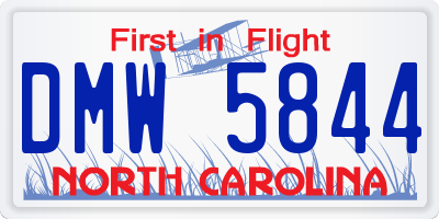 NC license plate DMW5844