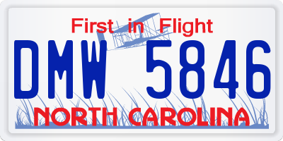 NC license plate DMW5846