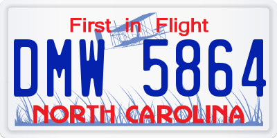 NC license plate DMW5864