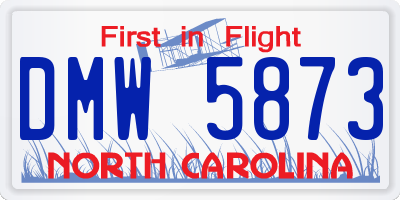 NC license plate DMW5873