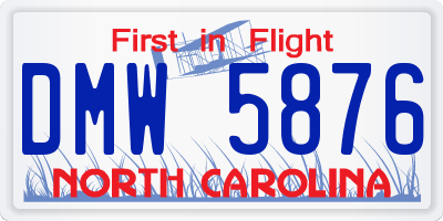 NC license plate DMW5876