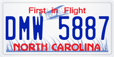 NC license plate DMW5887