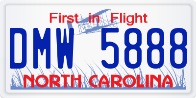 NC license plate DMW5888