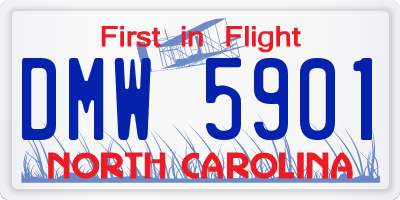 NC license plate DMW5901