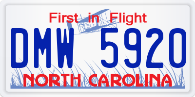 NC license plate DMW5920