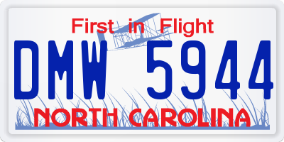 NC license plate DMW5944