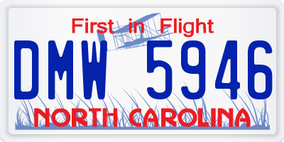 NC license plate DMW5946