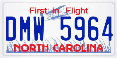 NC license plate DMW5964