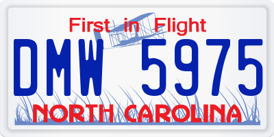 NC license plate DMW5975