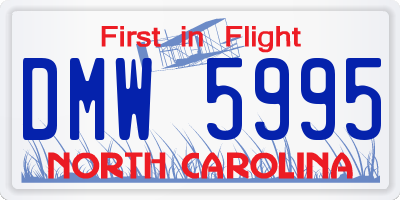 NC license plate DMW5995