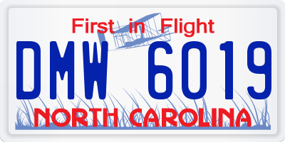 NC license plate DMW6019