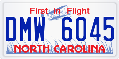NC license plate DMW6045
