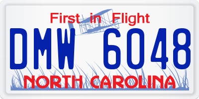 NC license plate DMW6048