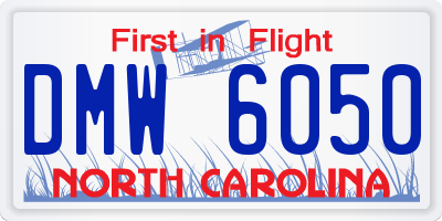 NC license plate DMW6050