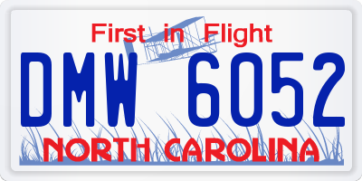 NC license plate DMW6052