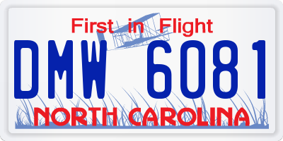 NC license plate DMW6081