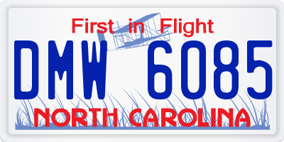NC license plate DMW6085