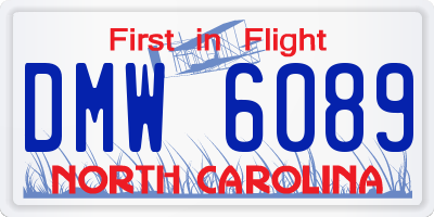 NC license plate DMW6089