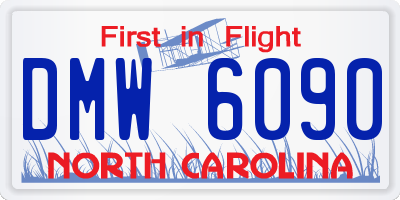 NC license plate DMW6090