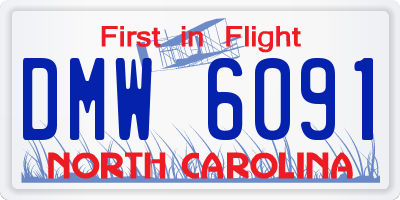 NC license plate DMW6091