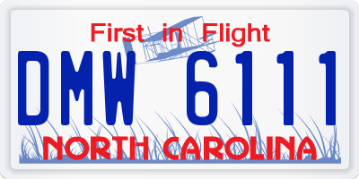 NC license plate DMW6111