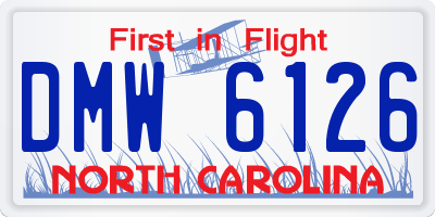 NC license plate DMW6126