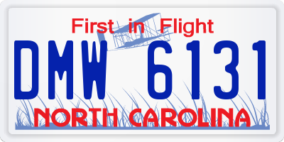 NC license plate DMW6131